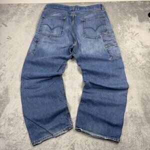 Levis Carpenter Loose Straight Denim Jeans Mens Medium Wash Utility Y2K Grunge